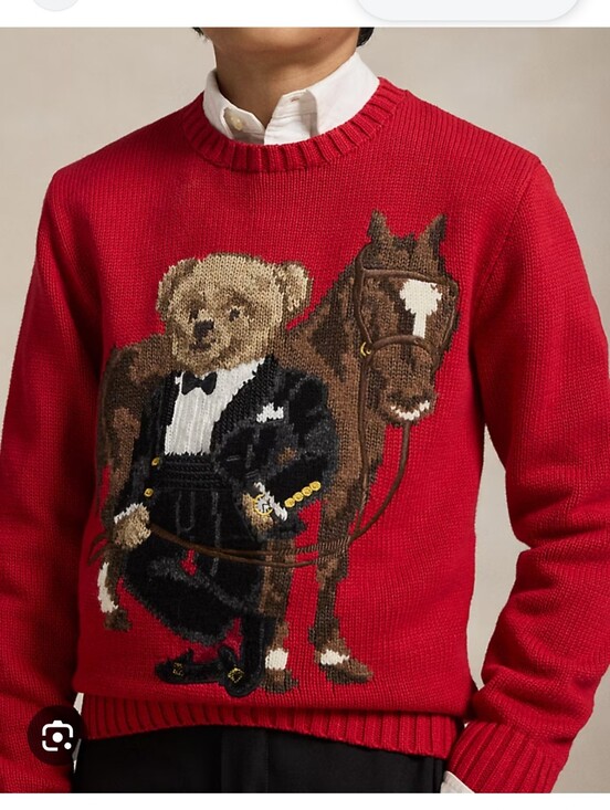 Ralph Lauren Sweaters - Ralph Lauren Woman Red Polo Bear & Horse Crewneck Sweater